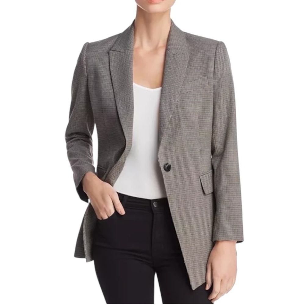 LN Rebecca Minkoff Celia Houndstooth Single Button Blazer - 6